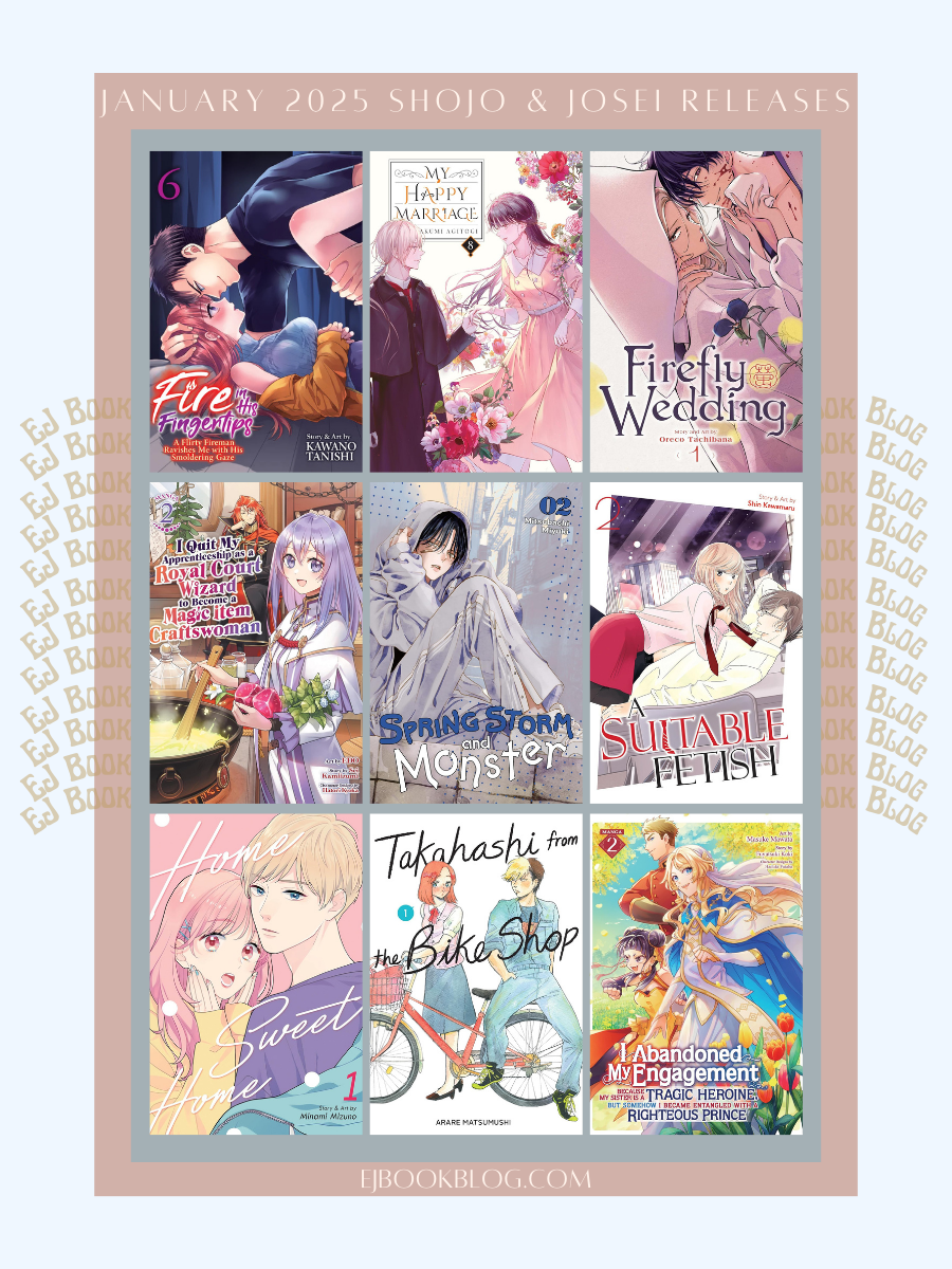 January 2025 Shojo / Josei / Romance / Manga & Light Novel Releases in Print (Paperback)