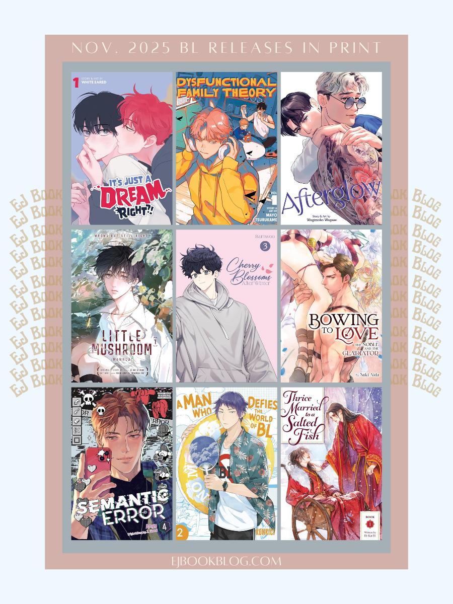 November 2025 BL / yaoi Manga, Manhwa, Manhua, Danmei & Light Novel Releases in Print (Paperback)