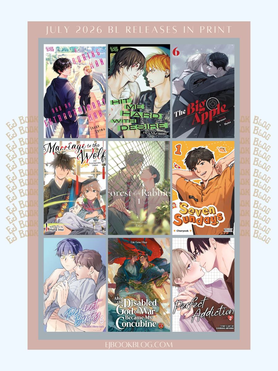 July 2026 BL / yaoi Manga, Manhwa, Manhua, Danmei & Light Novel Releases in Print (Paperback)